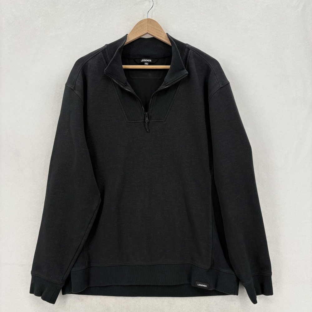 Legends Highland Quarter Zip Mens XL Gray Fleece Pullover Stretch Mock Neck Camp